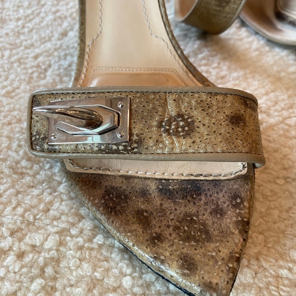 Givenchy Animal Print Silver Claw Sandal Ankle Strap Heel - Picture 8 of 11